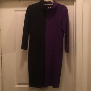 Half Purple Half Black Dress